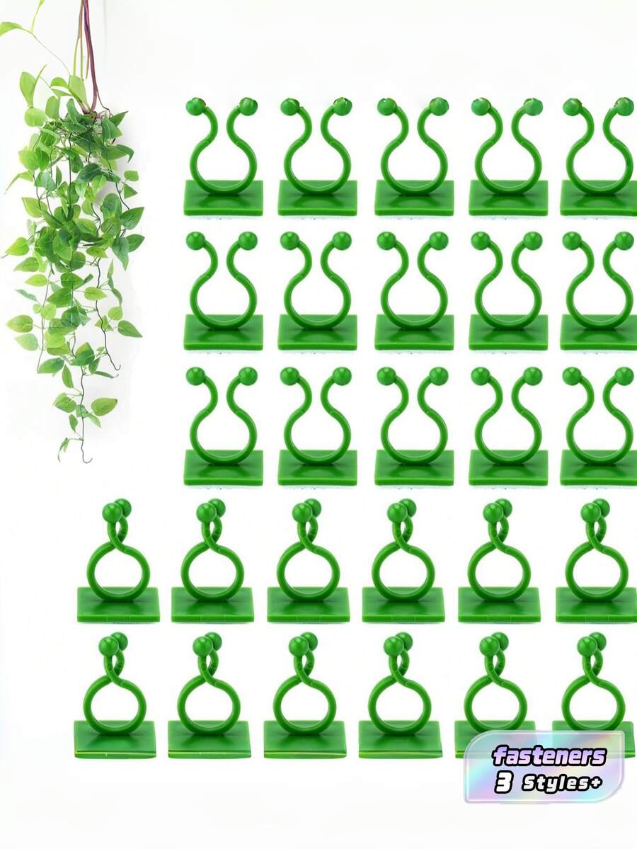 攀爬植物夾套組,牆面植物夾,攀爬植物支撐夾,藤蔓植物掛鉤,綠色植物藤蔓夾,牆面植物支撐夾,綠樹藤蔓固定夾,攀爬掛鉤,綠色無縫環狀植物固定裝置 - 彩色 - 查看 1