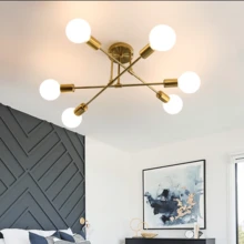 Iron Multi-Head Flush Mount Ceiling Light, Modern Minimalist Creative Branch Chandelier, Nordic Pendant Lamp For Living Room, Bedroom & Dining Room, Bulbs Not Included - Multicolor - View 9