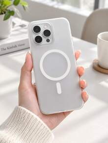 Ultra‑Thin Matte Frosted Magnetic PC Hard Phone Case, Slim Fit Protective Cover For 14‑17 Series Smartphones - transparent white - View 11