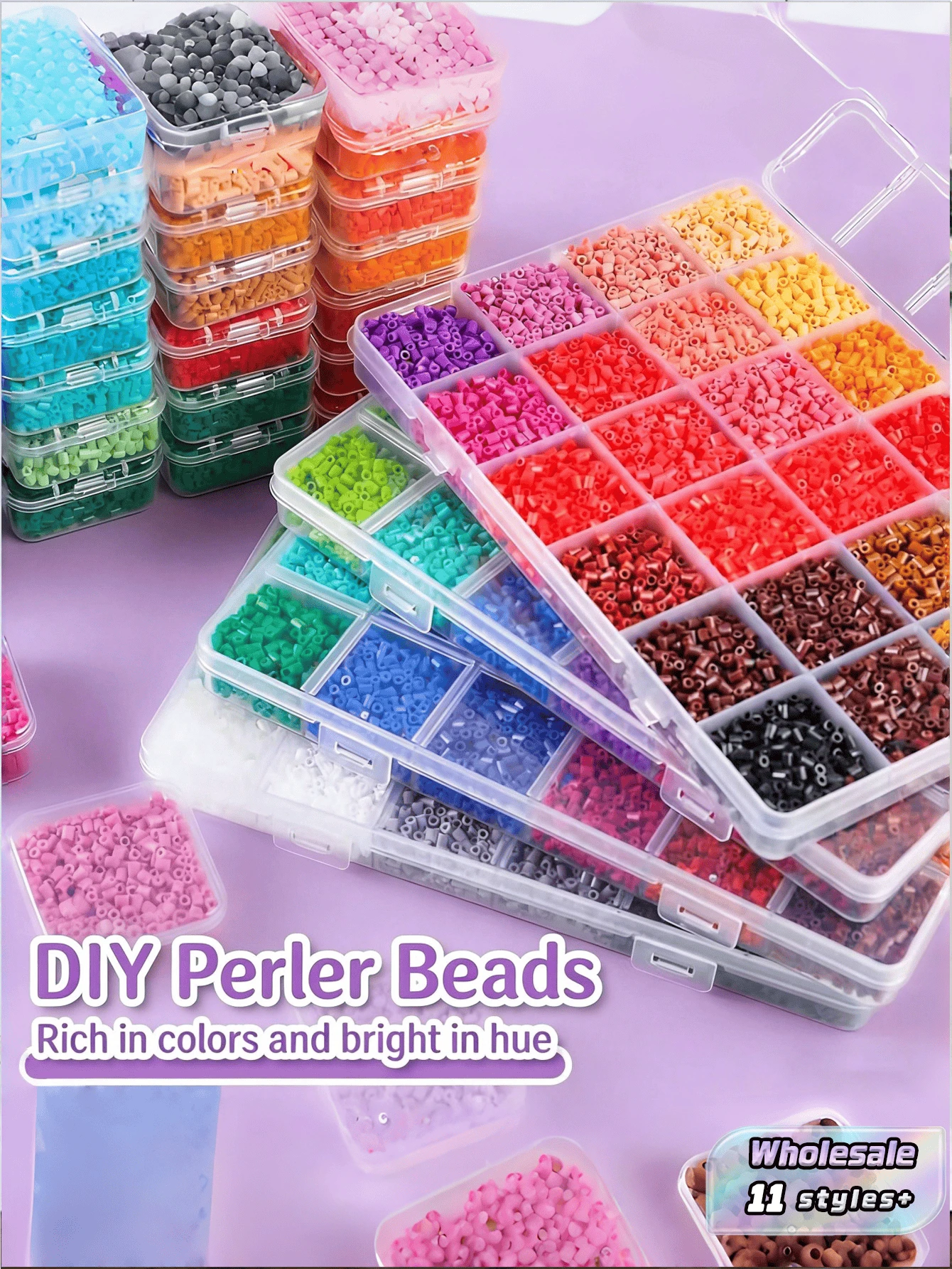 24 Colors MARD Fusion Beads Refill Pack, 2.6mm, Educational DIY Craft Supplies - Multicolor - View 1