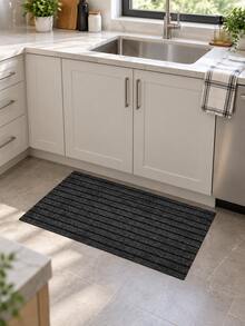 1PC Cuttable Non-Slip Entrance Doormat, Shoe Scraper Rug For Front Door Kitchen Hallway Home Decor - Gray Stripes - View 5