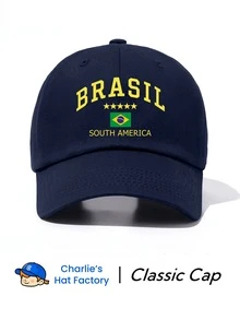 Dealstrict 1 Pc Brasil Print Baseball Cap, Vintage Soft Sweatband Adjustable Size Sun Protection Dad Hat, Suitable For Outdoor Sports Daily Wear, For Women - South America - View 7