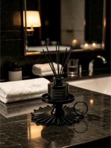 Cirelle 1pc Metal Pillar Candle Holder With Ring Handle - Vintage Sunburst Fluted Base Candle Plate For Pillar Candles & Jar Candles, Decorative Chamberstick Candle Stand For Table Centerpiece Gold/Black) - multicolor - View 10