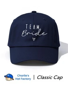 Dealstrict 1pc Bride Team Print 6-Panel Baseball Cap - Women's Wedding Party Gift Hat - Classic Soft Top Fashion Cap For Bachelorette Party - bride - View 7
