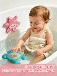 Baby Suction Cup Spinning Toy, Ocean Animal Sensory Spinning Toy, Educational Rattling Grasping Toy, Baby Bath Toy, Rotating Fingertip Gyroscope Toys - Multicolor - View 6