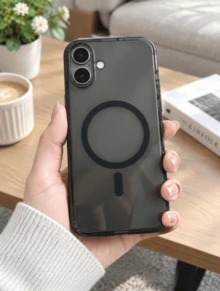 Ốp lưng điện thoại PC cứng mờ nhám siêu mỏng hít nam châm, ốp bảo vệ ôm sát cho smartphone series 14-17 - Đen - Xem 2