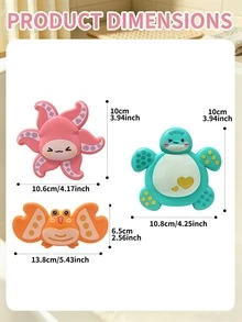 Baby Suction Cup Spinning Toy, Ocean Animal Sensory Spinning Toy, Educational Rattling Grasping Toy, Baby Bath Toy, Rotating Fingertip Gyroscope Toys - Multicolor - View 2