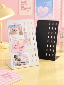 Joivida 1 Buah/1 Set Rak Display Pegboard Meja, Desain Berongga Logam Matte, Fungsi Magnetik, Menampung Foto, Catatan, Lencana & Aksesoris Kecil, Pengatur Meja Dekoratif, Ideal Untuk Pelajar, Pekerja Kantoran, Asrama, Kamar Tidur & Dekorasi Ruang Kerja - Beraneka warna - View 6