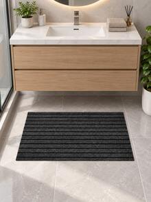 1PC Cuttable Non-Slip Entrance Doormat, Shoe Scraper Rug For Front Door Kitchen Hallway Home Decor - Gray Stripes - View 4
