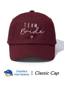 Dealstrict 1pc Bride Team Print 6-Panel Baseball Cap - Women's Wedding Party Gift Hat - Classic Soft Top Fashion Cap For Bachelorette Party - bride - View 13
