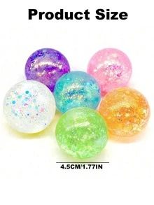 MINKOJA 1/3/6PCS Transparent Crystal Squeeze Toys, Slow Rising Glitter Gel Balls, Stretchable Squeeze Balls For Classroom Reward Party Gift Filling, Slow Rising Sensory Toys, Birthday Gifts, Random Colors - Multicolor - View 4