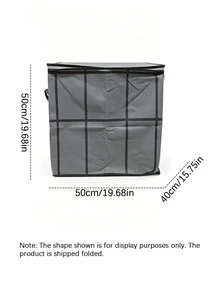 Black‑Grid Quilt Storage Bag, Thickened Large‑Capacity Clothes Organizer, Multifunctional Moving Packing Bag For Household Clothing & Bedding Storage - dark gray - View 15