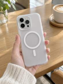 Ultra‑Thin Matte Frosted Magnetic PC Hard Phone Case, Slim Fit Protective Cover For 14‑17 Series Smartphones - transparent white - View 10