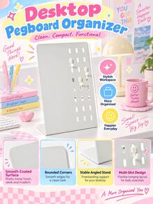 Joivida 1 Buah/1 Set Rak Display Pegboard Meja, Desain Berongga Logam Matte, Fungsi Magnetik, Menampung Foto, Catatan, Lencana & Aksesoris Kecil, Pengatur Meja Dekoratif, Ideal Untuk Pelajar, Pekerja Kantoran, Asrama, Kamar Tidur & Dekorasi Ruang Kerja - Beraneka warna - View 12