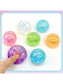 MINKOJA 1/3/6PCS Transparent Crystal Squeeze Toys, Slow Rising Glitter Gel Balls, Stretchable Squeeze Balls For Classroom Reward Party Gift Filling, Slow Rising Sensory Toys, Birthday Gifts, Random Colors - Multicolor - View 3