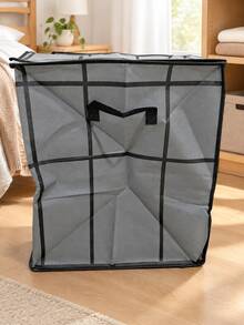 Black‑Grid Quilt Storage Bag, Thickened Large‑Capacity Clothes Organizer, Multifunctional Moving Packing Bag For Household Clothing & Bedding Storage - dark gray - View 8