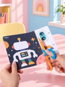 MINKOJA 3/6 قطع كتاب قص الورق للأطفال، مجموعة حرف يدوية لقص الورق DIY، لعبة مطابقة الملصقات، مواضيع متعددة، لعبة تدريب التركيز، لعبة تعليمية للأطفال - متعدد الألوان - مشاهدة 6