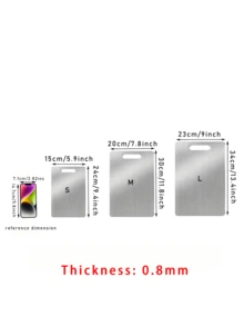 Talenan Stainless Steel Warna Perak, Cocok untuk Kedua Sisi, Ideal untuk Memotong Unggas, Ikan, Buah, dan Sayuran. Tahan Bau, Noda, dan Karat. Dapat Menggantikan Talenan Tradisional. Penting untuk Dapur. Mudah Dibersihkan dengan Air. - MultiWarna - View 18