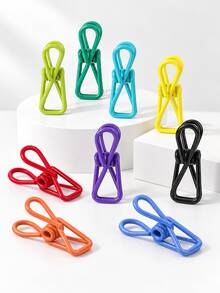 10/20/30pcs Random Color PVC Coated Steel Utility Clips Heavy Duty Multipurpose Sealing Pegs Reusable Strong Grip Clamps For Clothes Paper Photos Documents Laundry Room Closet Office Travel Camping Crafts Home Storage Organization Essentials - Multicolor - View 8