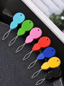2/5/10 piezas Enhebrador de agujas de plástico, herramienta de enhebrado de agujas a mano para costura, manualidades, tejido, acolchado, arte DIY, color aleatorio - Color al azar - Ver 7