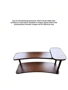 1Set Multi Tier Arc Shape Shelf Rack Wood Grain Storage Display Organizer Freestanding Wall Mount Curved Edge Minimalist Walnut Color Bookend Plant Stand Desk Bookshelf Unit For Living Room Bedroom Office Kitchen Balcony Entryway Housewarming - View 11