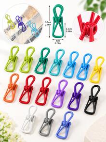 10/20/30pcs Random Color PVC Coated Steel Utility Clips Heavy Duty Multipurpose Sealing Pegs Reusable Strong Grip Clamps For Clothes Paper Photos Documents Laundry Room Closet Office Travel Camping Crafts Home Storage Organization Essentials - Multicolor - View 2