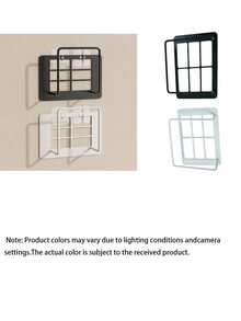 1pc Metal Frame Stable Support Socket, Hollow Back Panel For Heat Dissipation And Anti-Heat Accumulation, Hides Messy Wires. Compatible With Most Power Strips, Suitable For Desks, Cabinets, Tv Stands, Organizes Cables, Say Goodbye To Desktop Clutter. - One Size Fits All - View 3
