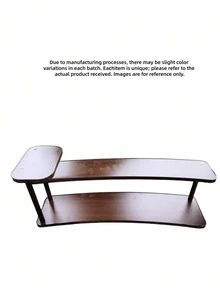 1Set Multi Tier Arc Shape Shelf Rack Wood Grain Storage Display Organizer Freestanding Wall Mount Curved Edge Minimalist Walnut Color Bookend Plant Stand Desk Bookshelf Unit For Living Room Bedroom Office Kitchen Balcony Entryway Housewarming - View 9