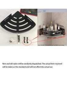 1 buah Rak Organizer Kamar Mandi Gantung Dinding Stainless Steel Dekorasi Kamar Mandi Rumah Aksesoris Kamar Mandi Organizer Kamar Mandi Penyimpanan Perlengkapan Sekolah - Hitam - View 2