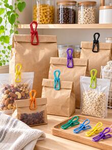 10/20/30pcs Random Color PVC Coated Steel Utility Clips Heavy Duty Multipurpose Sealing Pegs Reusable Strong Grip Clamps For Clothes Paper Photos Documents Laundry Room Closet Office Travel Camping Crafts Home Storage Organization Essentials - Multicolor - View 7