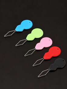 2/5/10 piezas Enhebrador de agujas de plástico, herramienta de enhebrado de agujas a mano para costura, manualidades, tejido, acolchado, arte DIY, color aleatorio - Color al azar - Ver 11