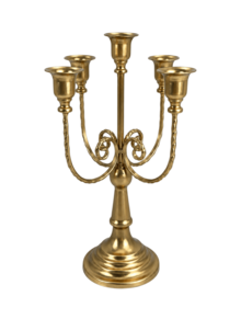 1pc 5 Arms Gold Metal Candelabra, Taper Candle Holder Tree Shaped Candlestick For Wedding Table Decor - multicolor - View 8
