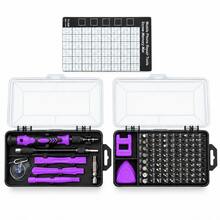 Teckwe 115pcs Electronics Repair Tool Set, Precision Screwdriver Kit, Ergonomic Non-Slip Handle, Screw Memory Mat, Extension Rod And Pry Tools, For Phones, Laptops, Cameras, Watches And Consoles - purple - View 6