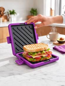 1pc Double-Sided Microwave Sandwich Grill, No Electricity Required, Suitable For Home, Office, And Outdoor Use. Microwave Sandwich Toaster, Compact Design, Heat-Resistant - Multicolor - View 6