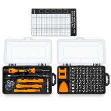 Teckwe 115件電子維修工具組，精密螺絲起子套組，人體工學防滑手柄，螺絲記憶墊，延長桿與撬開工具，適用於手機、筆記型電腦、相機、手錶與遊戲機 - 橙色 - 查看 6