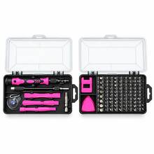 Teckwe 115pcs Precision Screwdriver Set, Multifunctional Electronics Repair Tool Kit, Non-Slip Handle, Extension Rod And Pry Tools For Phones, Laptops And Watches - pink - View 6