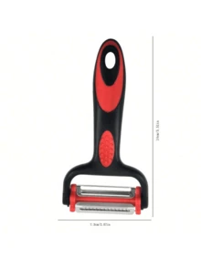 A Multifunctional Vegetable Peeler, Kitchen Slicer, And Peeler, 3-In-1 Blades With A Rotating Design And Shredding Function, Can Be Used To Peel Potatoes, Apples, Vegetables, Fruits, Potatoes, Carrots, And Cucumbers. - Red - View 9