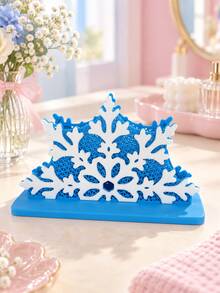 Cirelle 1Pc Christmas Snowflake Napkin Holder, Plastic Tabletop Tissue Rack, Festive Paper Napkin Stand For Dining Table, Kitchen Counter, Holiday Party, Restaurant, Home Decor, 5 Colors Available - Multicolor - View 5