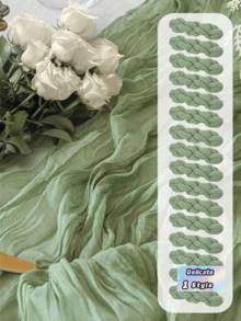 Sage Green Cheesecloth Table Runner For Woodland Baby Shower Bridal Wedding Decoration Gauze Rustic Table Runner For Party First Communion Centerpiece Engagement 24/16/10/6/1pc - multicolor - View 1
