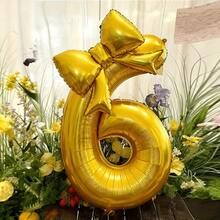 Numeric Foil Balloons, Ideal For Indoor‑Scene Decorations For Birthdays, Anniversaries And Theme Parties. Can Be Used As Tabletop Ornaments And Focal‑Point Decorations For Venues. Popular Decorative Items For Theme Celebrations. - 32 inch gold + 21 inch butterfly - View 12