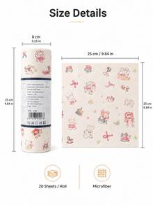 Joivida Cartoon Printed Wet And Dry Dual-Purpose Cloth, Kitchen Specific Dual Effect Oil And Water Absorbing Tear Off Cloth, Enlarged And Thickened Disposable Dishwashing Cloth, Stove Cleaning Kitchen Cleaning Tool, Tear Off Convenient And Practical Cloth. - Multicolor - View 3