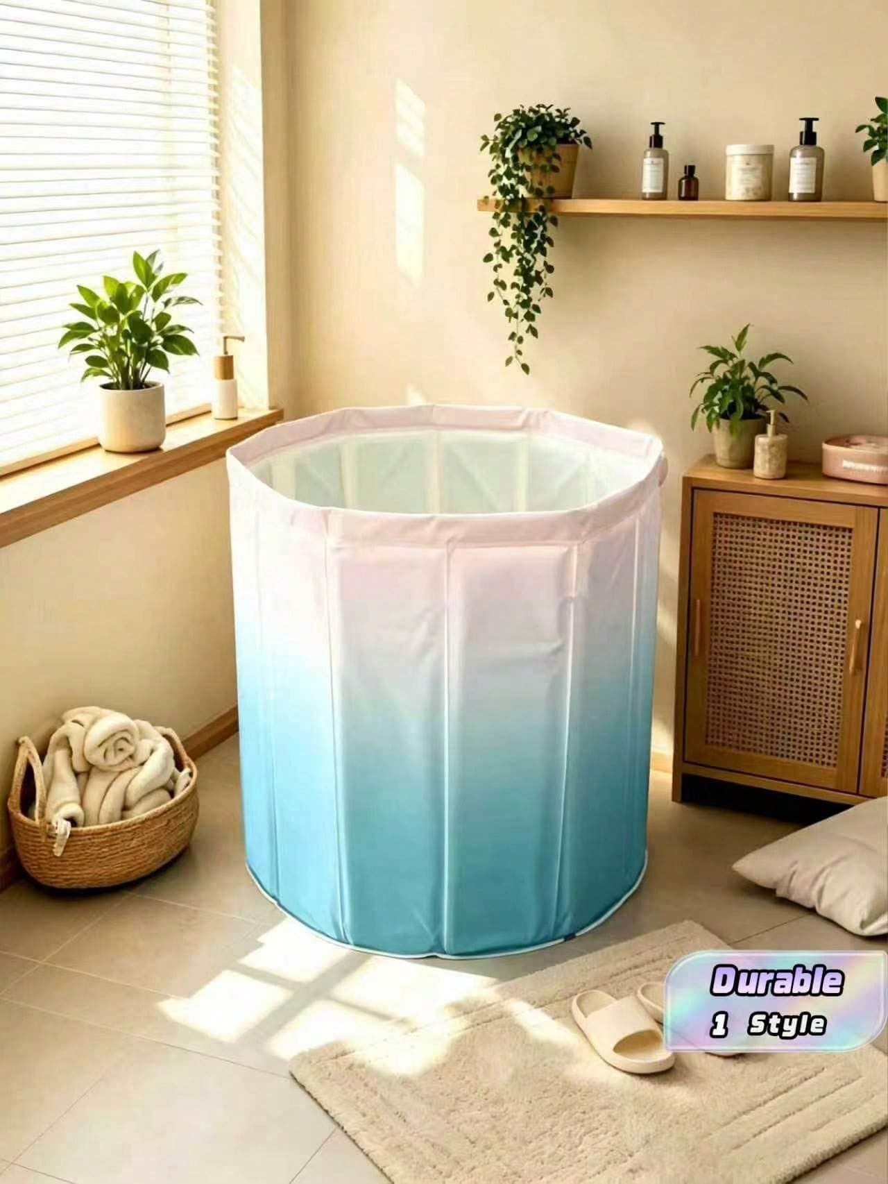 1PC Extra Large Portable Inflatable Bathtub Foldable Spa Hot Tub For Adults Compact Shower Foot Bath Basin No Electricity Needed For Home Indoor Outdoor Use - Gradient powder - View 1