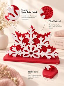 Cirelle 1Pc Christmas Snowflake Napkin Holder, Plastic Tabletop Tissue Rack, Festive Paper Napkin Stand For Dining Table, Kitchen Counter, Holiday Party, Restaurant, Home Decor, 5 Colors Available - Multicolor - View 12