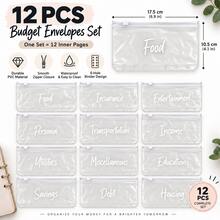 Haus Hana A6 12pcs Budget Envelopes, Loose Leaf 12 Pre-Printed Categories Refill Bags, Durable PVC Sleeves, Budget Notebook Parts - multicolor - View 7