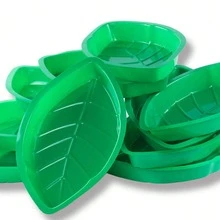 1/5PCS Palm Leaf Dinner Plate Set, Reusable Green Summer Island Jungle Party Snack Tray, Jungle Island Themed Party Decoration Platter, Green Leaf Themed Party And Birthday Tableware, Hawaiian Party Decoration Tableware - Palm leaf plate - View 7