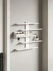 5-Tier Multifunctional Wall-Mounted Display Rack, Available In 2 Colors. Designed As Architectural Art Decor To Save Space, Corner Shelf, Wall-Mounted Triangle Shelf, Wall Partition Rack, Bathroom Shelf, Kitchen Wall Organizer - Multicolor - View 3