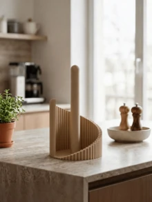 1PC Standard Size Modern Curve Wave Shape Vertical No Installation Paper Towel Holder Roll Organizer Stand Durable Rustproof Non Slip Scratch Resistant Easy Clean Space Saving For Kitchen Countertop Dining Table Coffee Bar Restaurant Home Decor - Multicolor - View 5