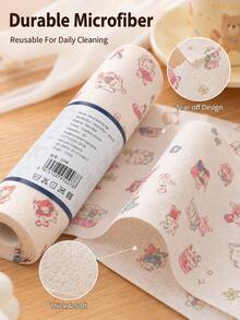 Joivida Cartoon Printed Wet And Dry Dual-Purpose Cloth, Kitchen Specific Dual Effect Oil And Water Absorbing Tear Off Cloth, Enlarged And Thickened Disposable Dishwashing Cloth, Stove Cleaning Kitchen Cleaning Tool, Tear Off Convenient And Practical Cloth. - Multicolor - View 7