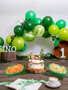 1/5PCS Palm Leaf Dinner Plate Set, Reusable Green Summer Island Jungle Party Snack Tray, Jungle Island Themed Party Decoration Platter, Green Leaf Themed Party And Birthday Tableware, Hawaiian Party Decoration Tableware - Palm leaf plate - View 4