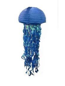 Blue Jellyfish Paper Lanterns, Hanging Ocean Character Themed Decor, Colorful Streamer Ornament For Birthday Wedding Baptism Wall Home Party Decoration - Multicolor - View 4